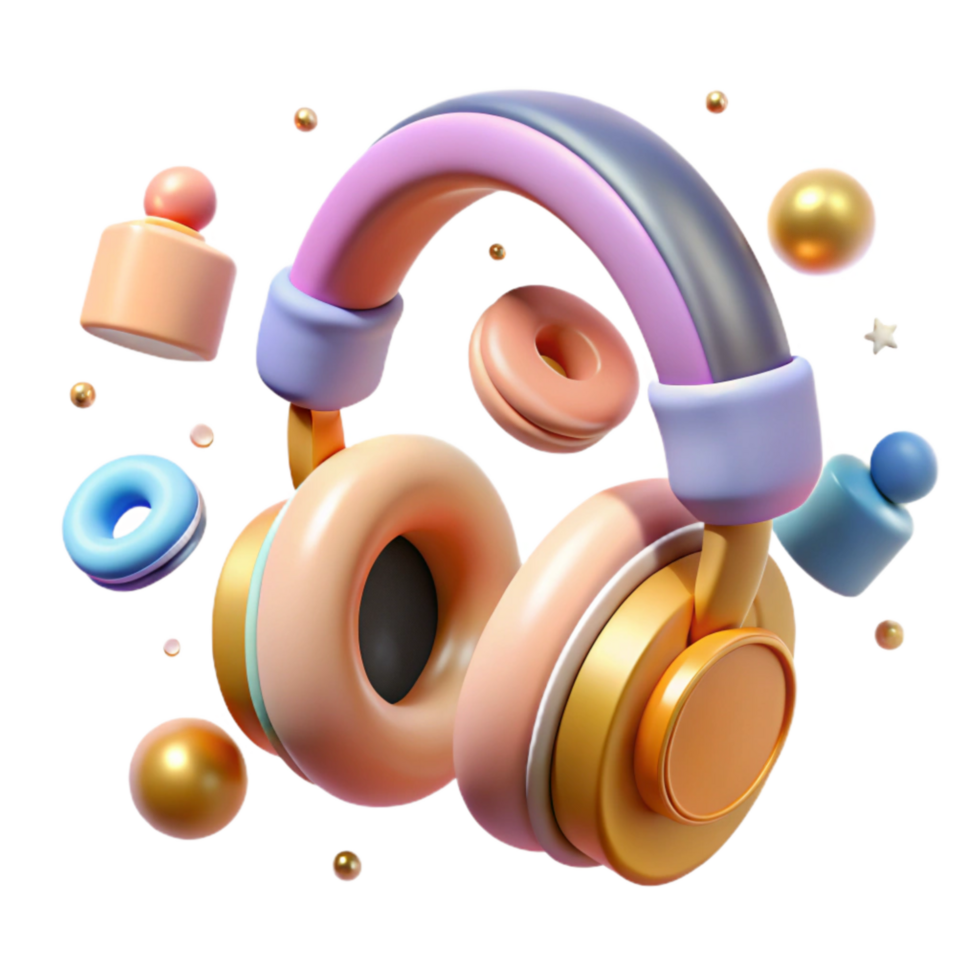 vibrant classic Noise Cancelling Headphones White Background Cutout detailed png