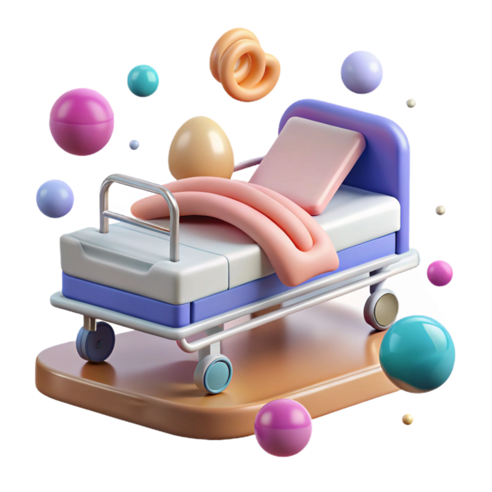 vibrant abstract Hospital Bed Icon Cutout Element authentic png