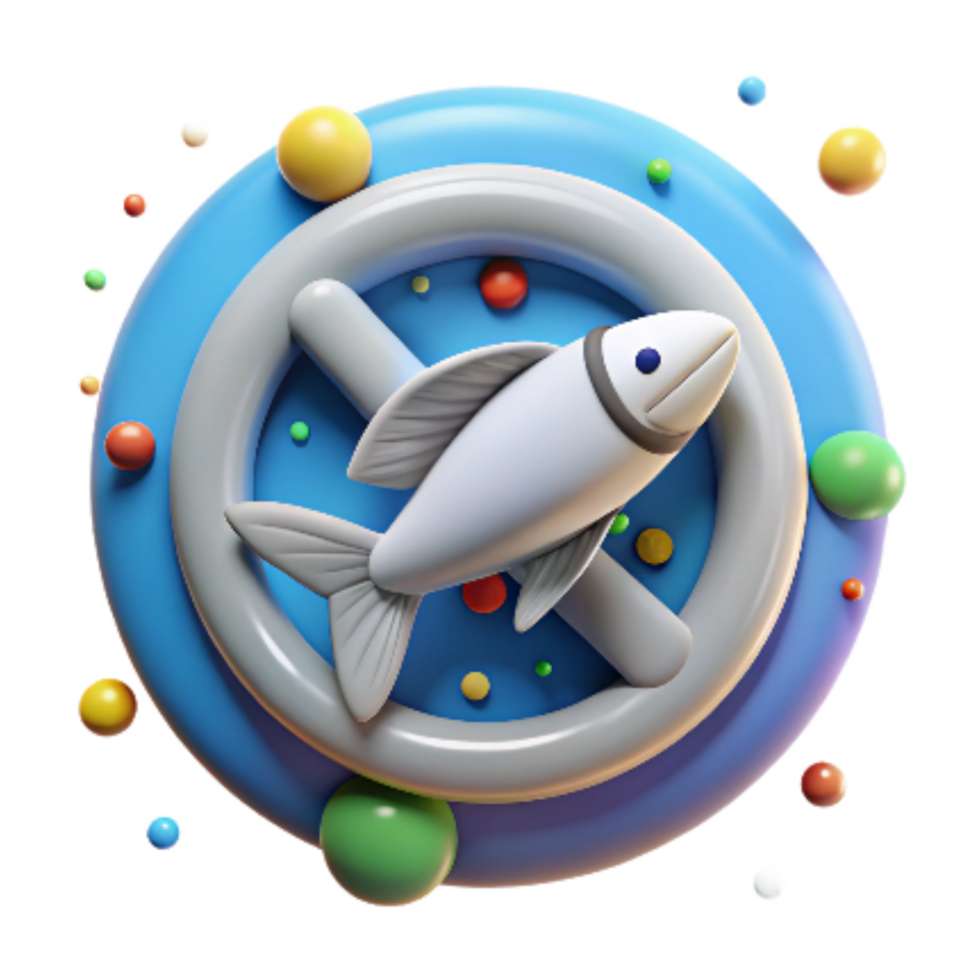 serene modern Overfishing Awareness Symbol Isolated on Transparent Background detailed png