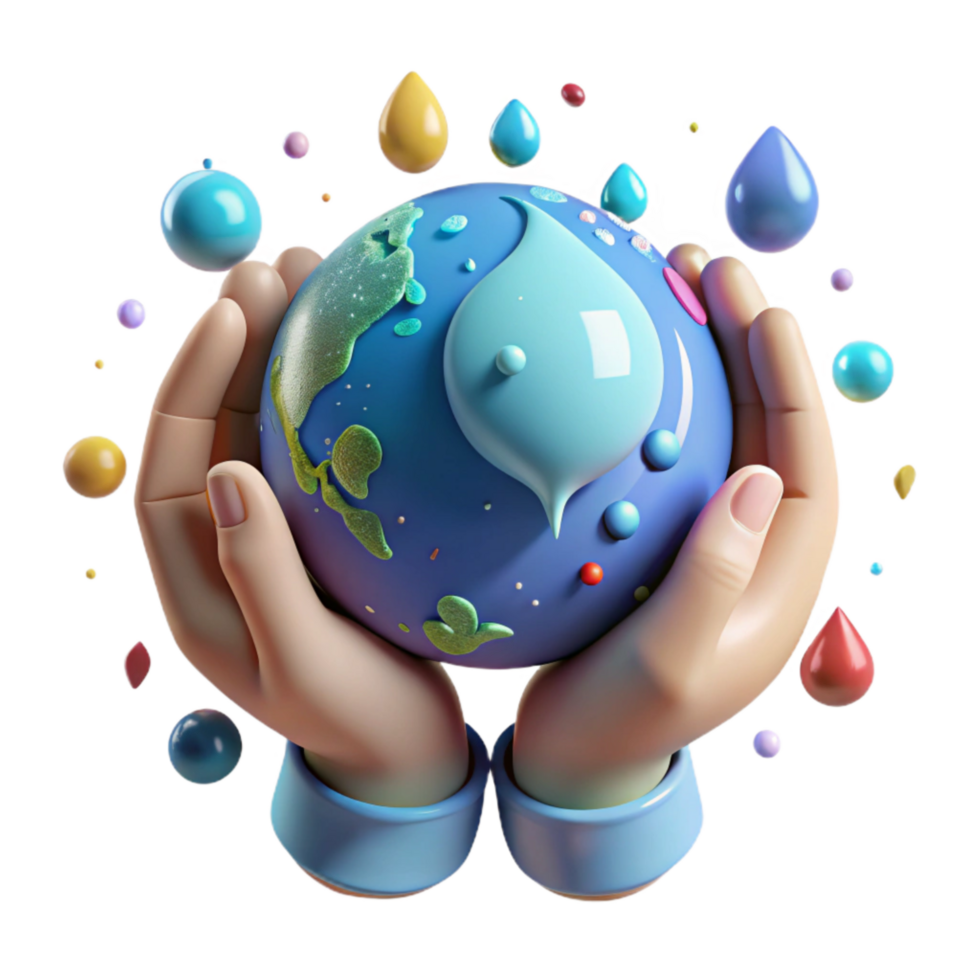 wonderful contemporary Hands Holding Globe with Green Leaves Cutout detailed png