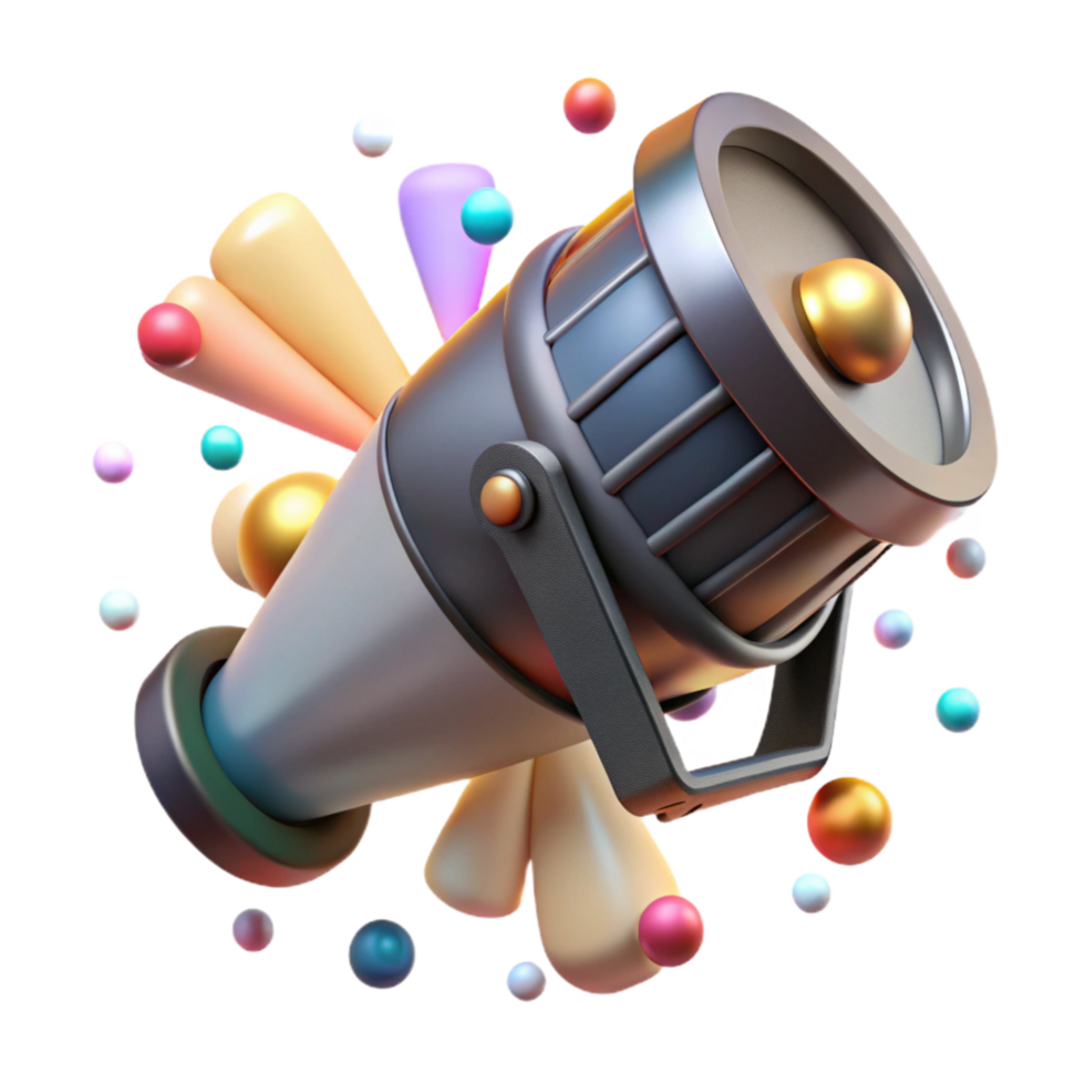 serene abstract Poacher Spotlight Beam Close Up Transparent Background detailed png