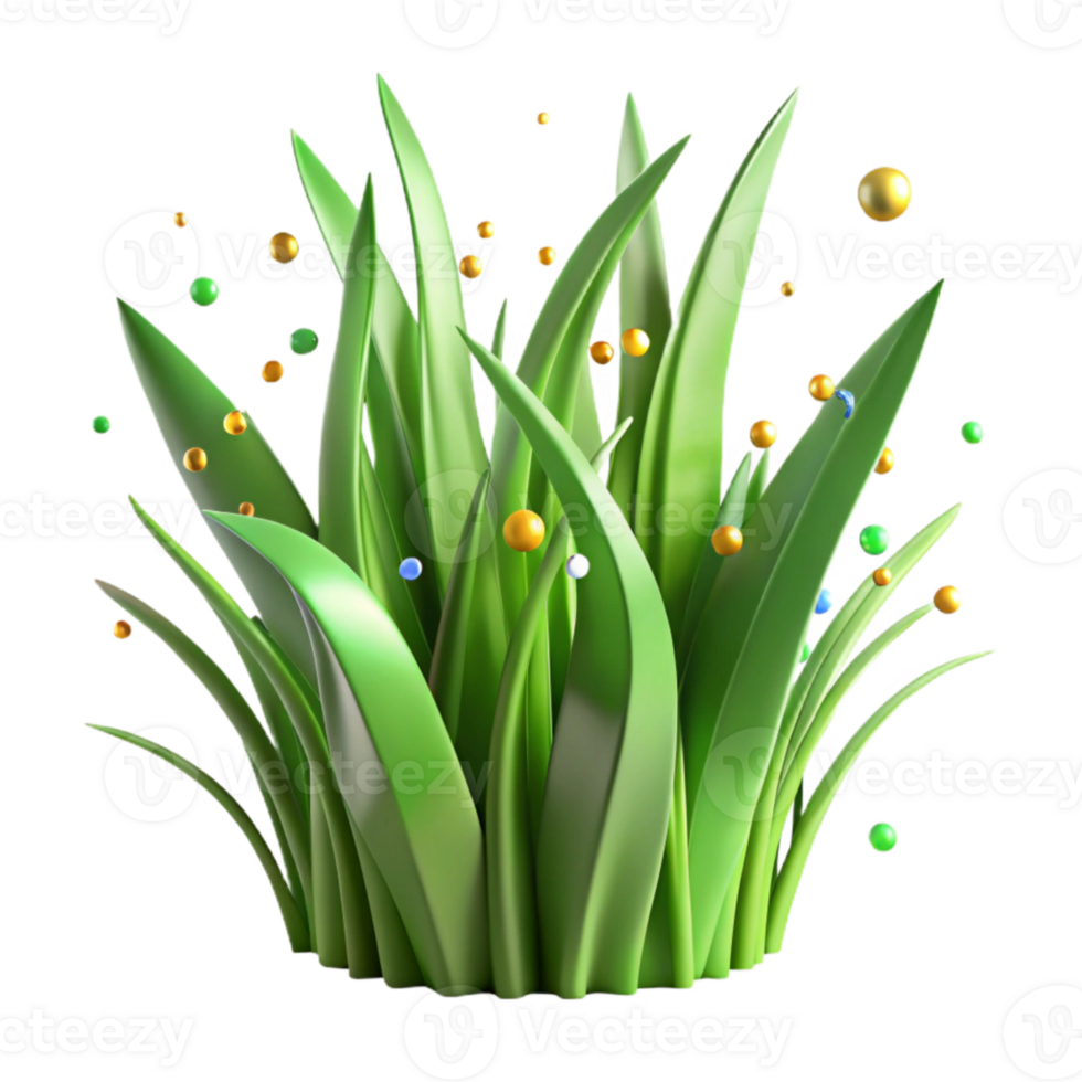 serene artistic Green Grass Blades Close Up Texture Cutout high resolution png