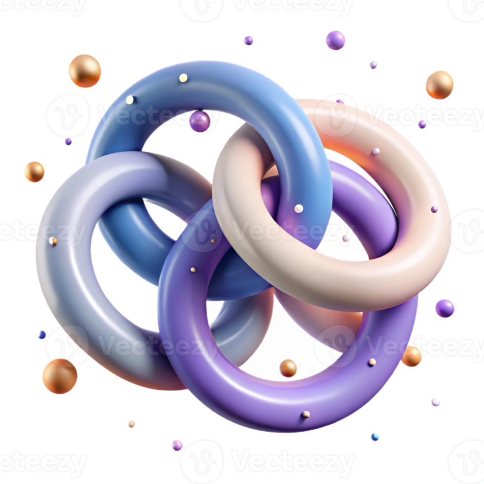 dramatic traditional Linked Circles Teamwork Connection Symbol Isolated premium png