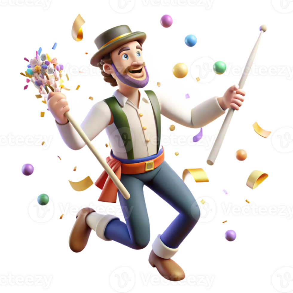 beautiful minimalist Morris Dancer Stick Clacking Cutout Lively Folk Music professional png