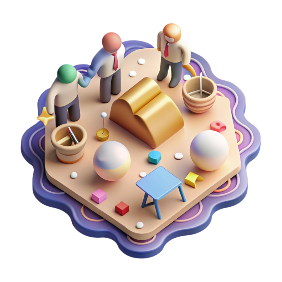 impressive artistic High Angle View Teamwork Meeting Cutout Isolated detailed png