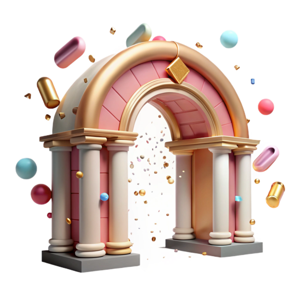 impressive artistic Historic Archway Front View Transparent Background professional png