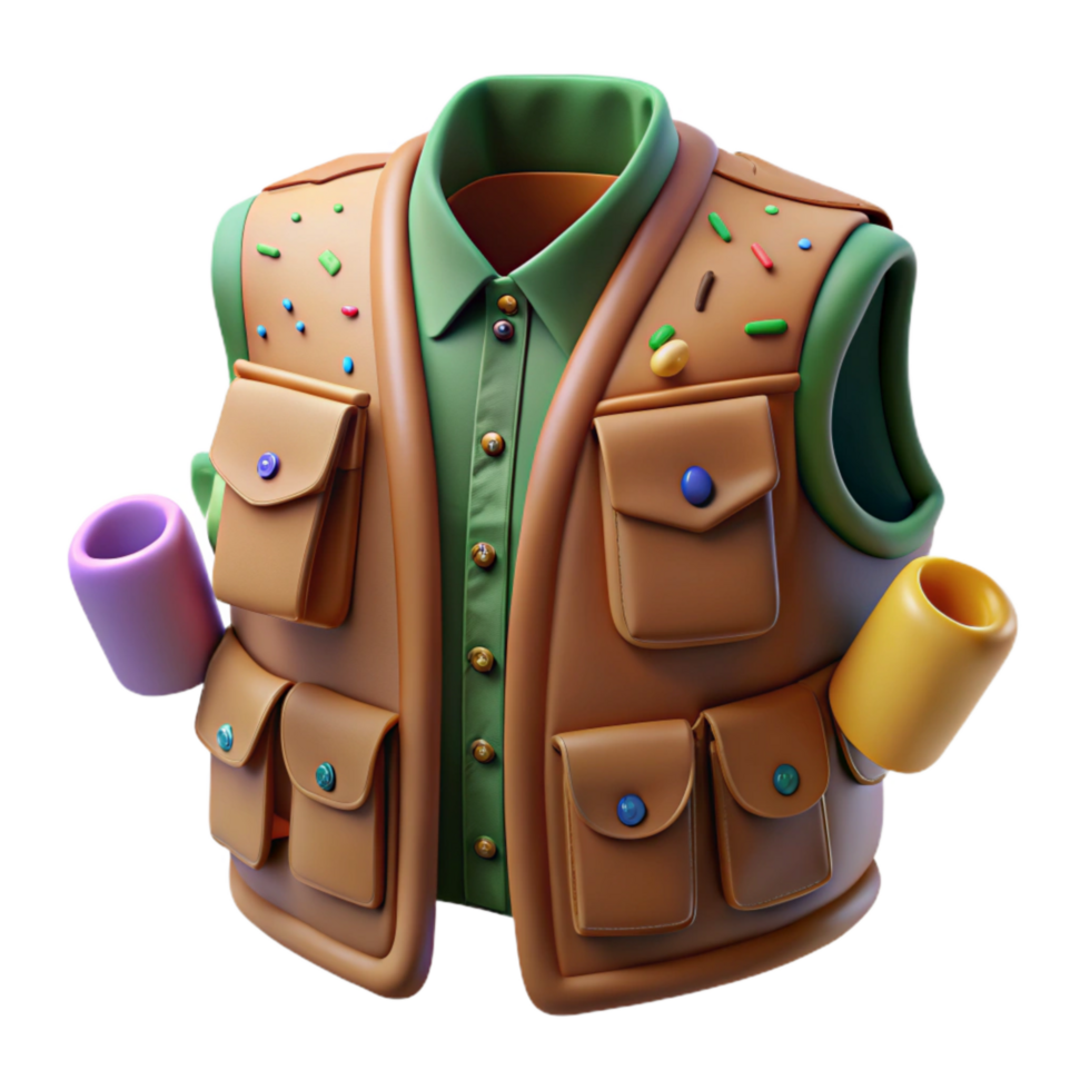 wonderful abstract Hunter Vest Pockets Detail Cutout with Zipper high resolution png