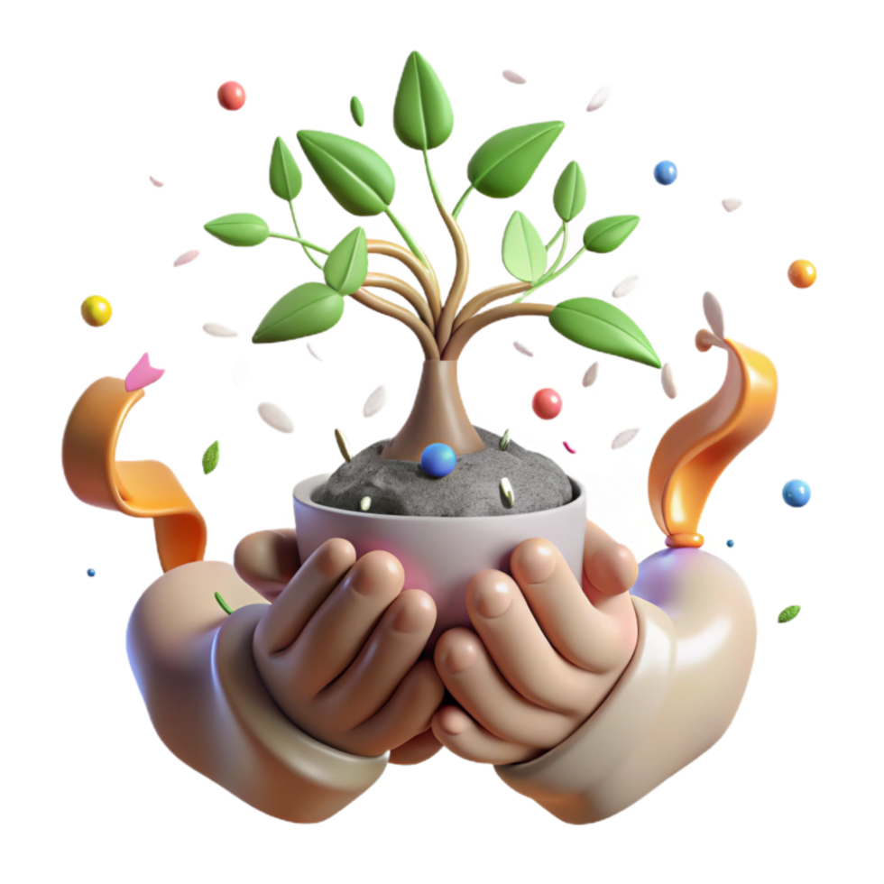elegant artistic Preservation Concept Hands Holding Sapling Transparent Background genuine png