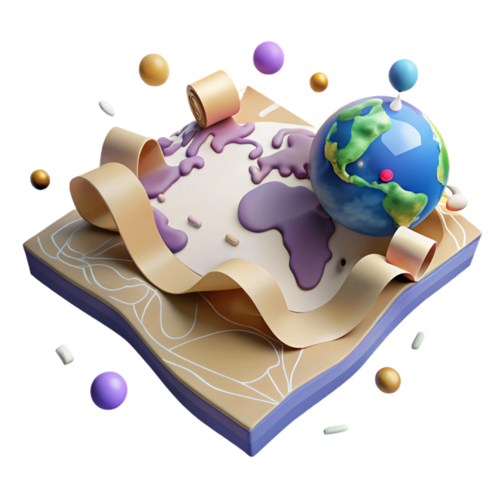 stunning artistic Minimalist World Trade Map Isolated high quality png