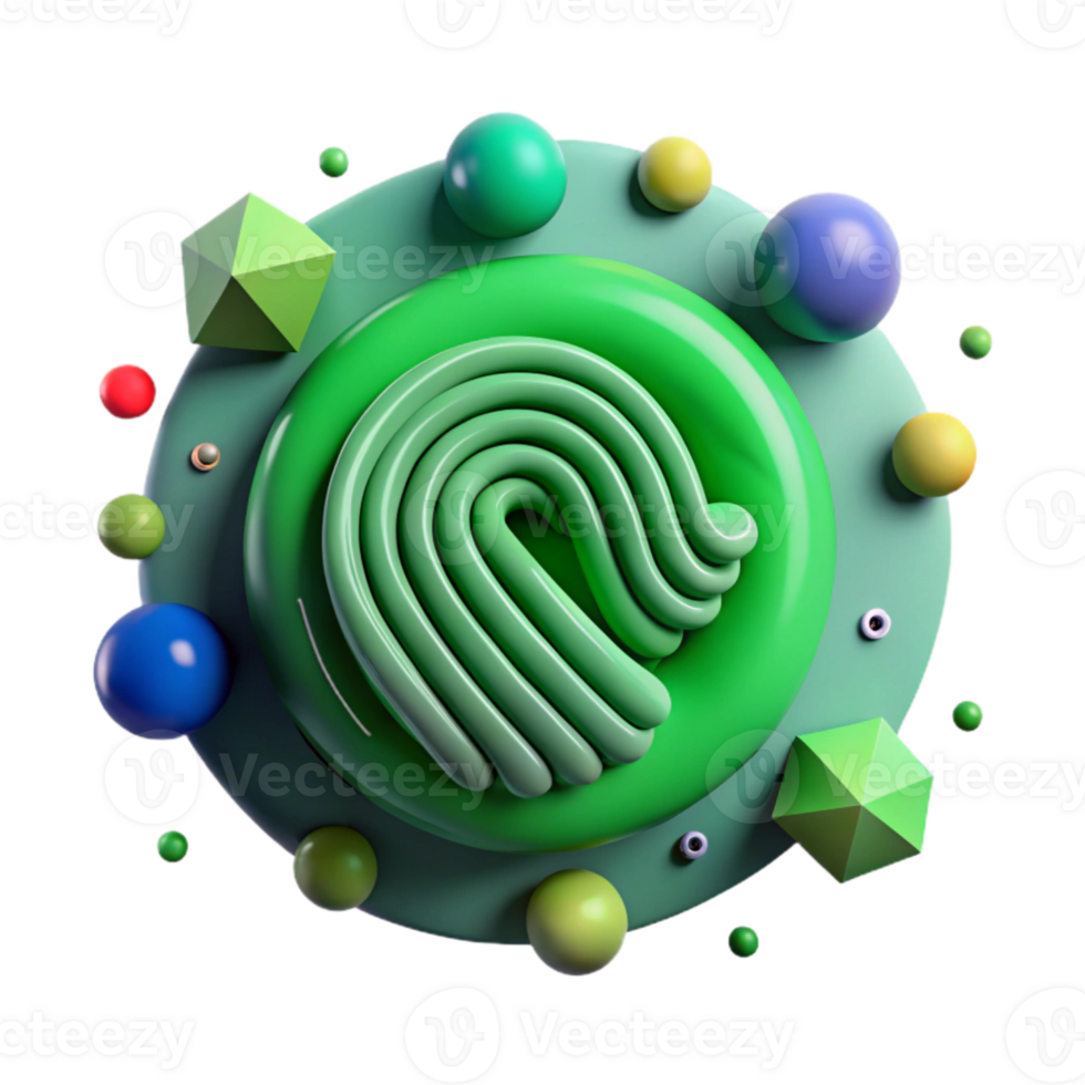 dramatic abstract Green Thumbprint Icon Isolated png