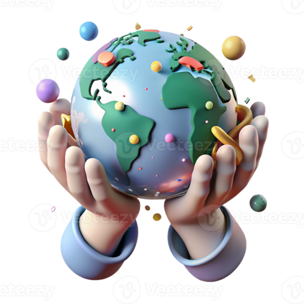 extraordinary artistic Hands Holding Globe Isolated with Soft Lighting professional png