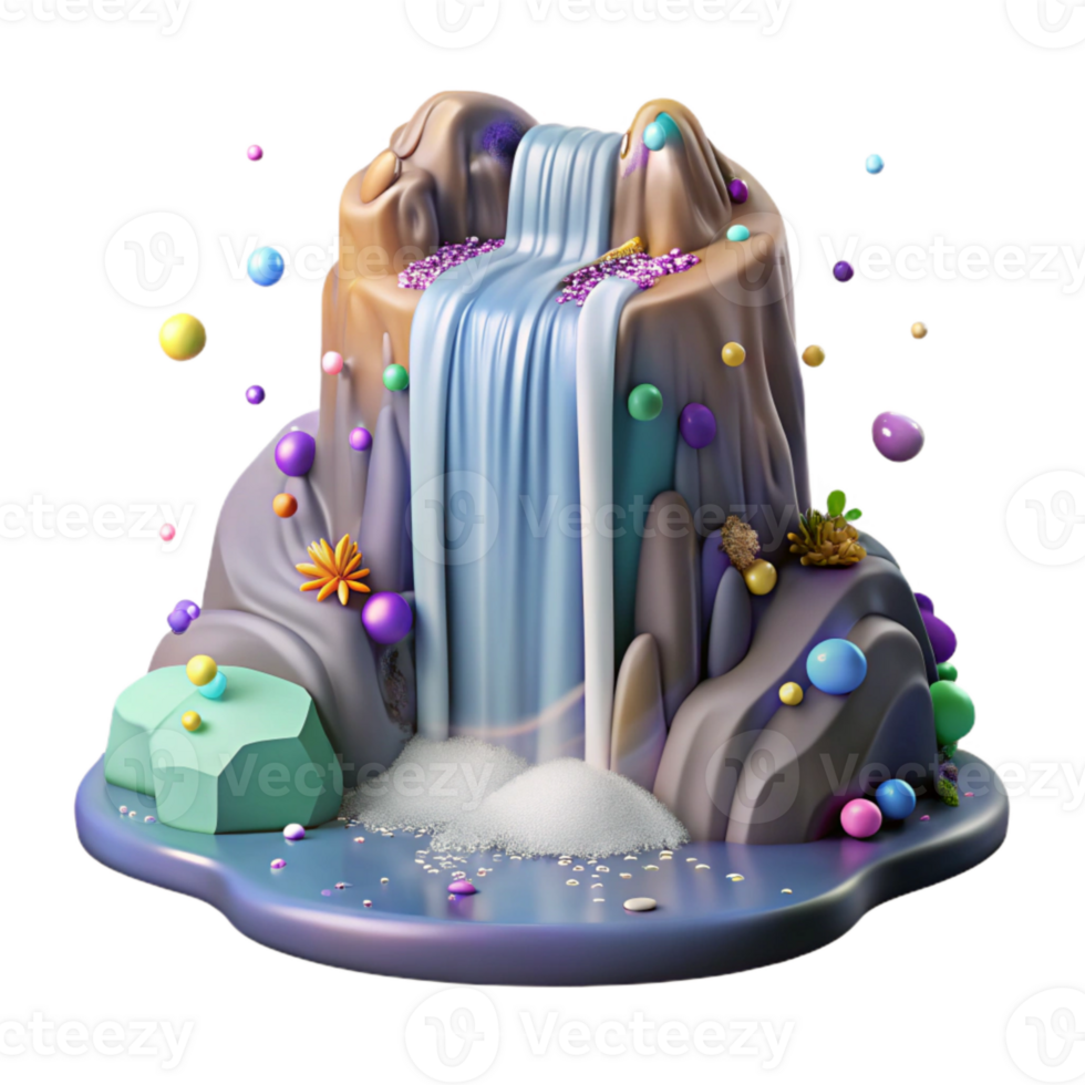 magnificent rustic Gushing Waterfall Torrent Transparent Background png