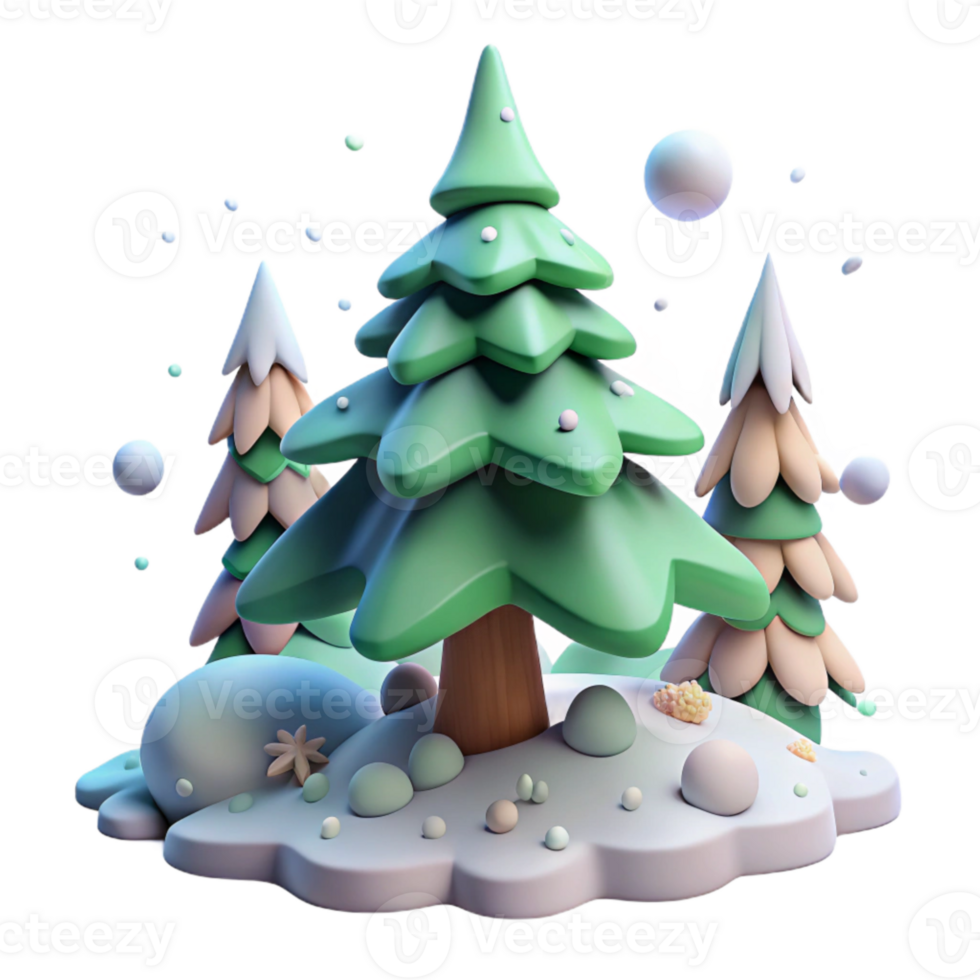 stunning artistic Pine Tree Snow Covered Forest Winter Scene Cutout exclusive png