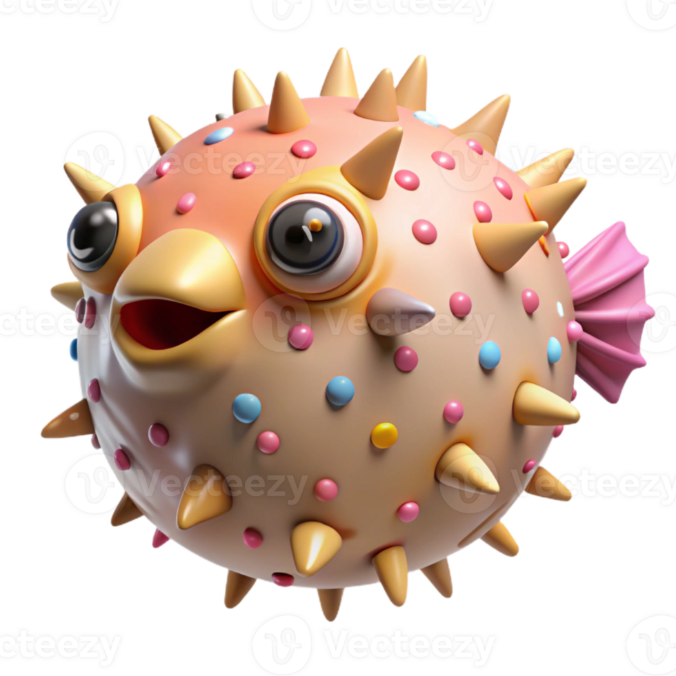 stunning minimalist Pufferfish Isolated Element Inflated Body authentic png