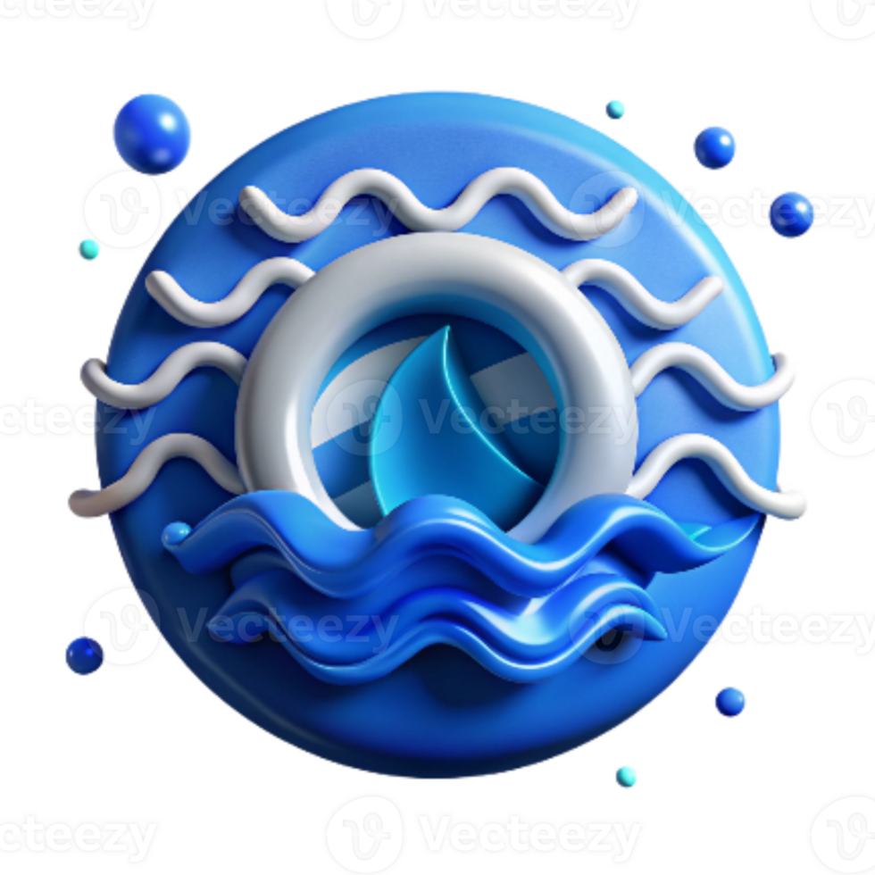 beautiful artistic Ocean Preservation Symbol Blue Isolated premium png