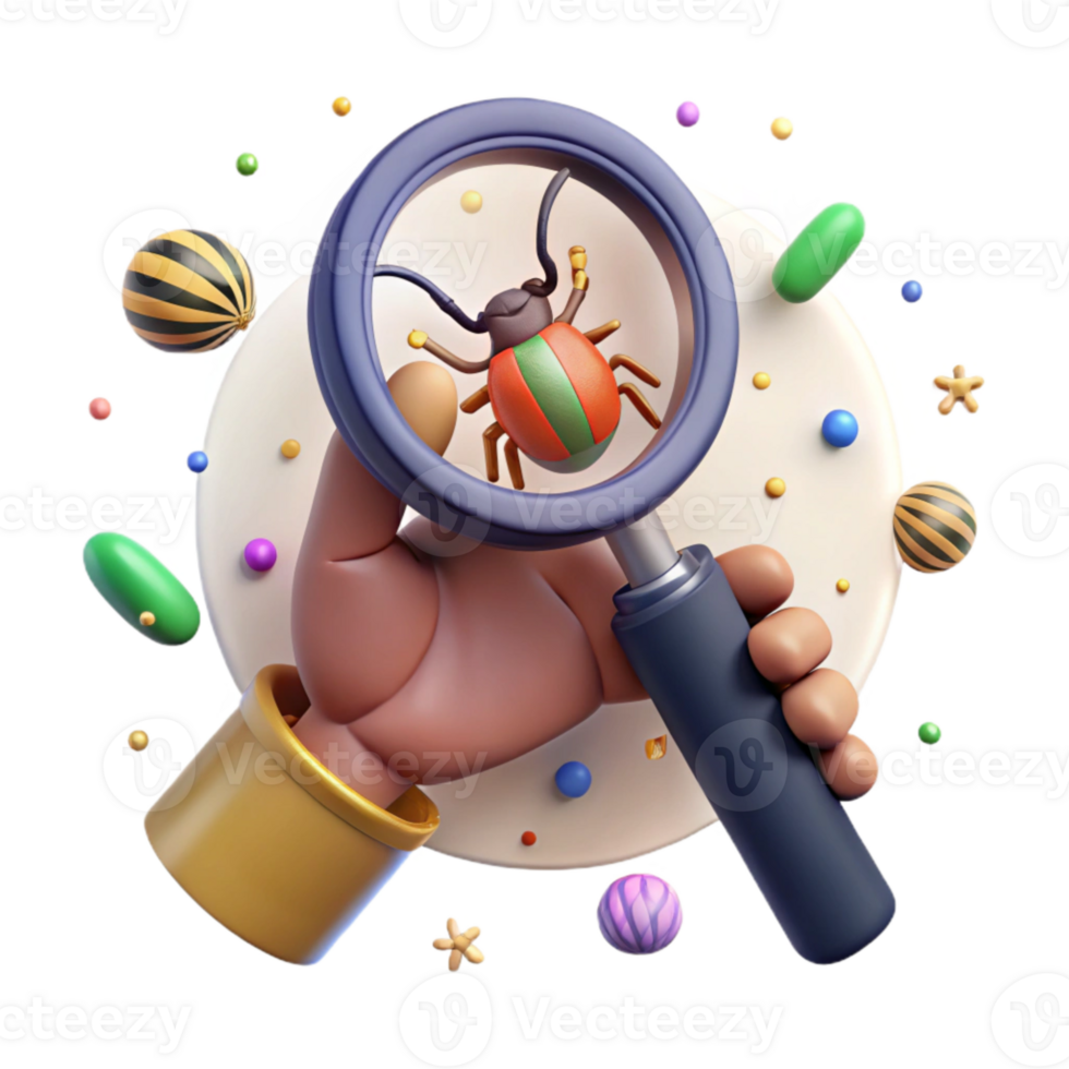 vibrant creative Hand Holding Magnifying Glass Over Map Isolated png