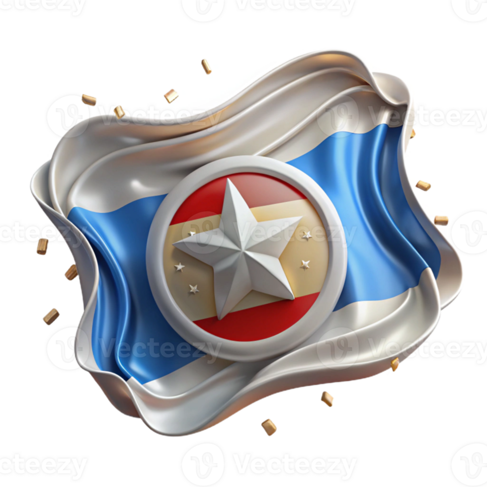 vibrant modern National Flag Emblem Isolated with Metallic Sheen high quality png
