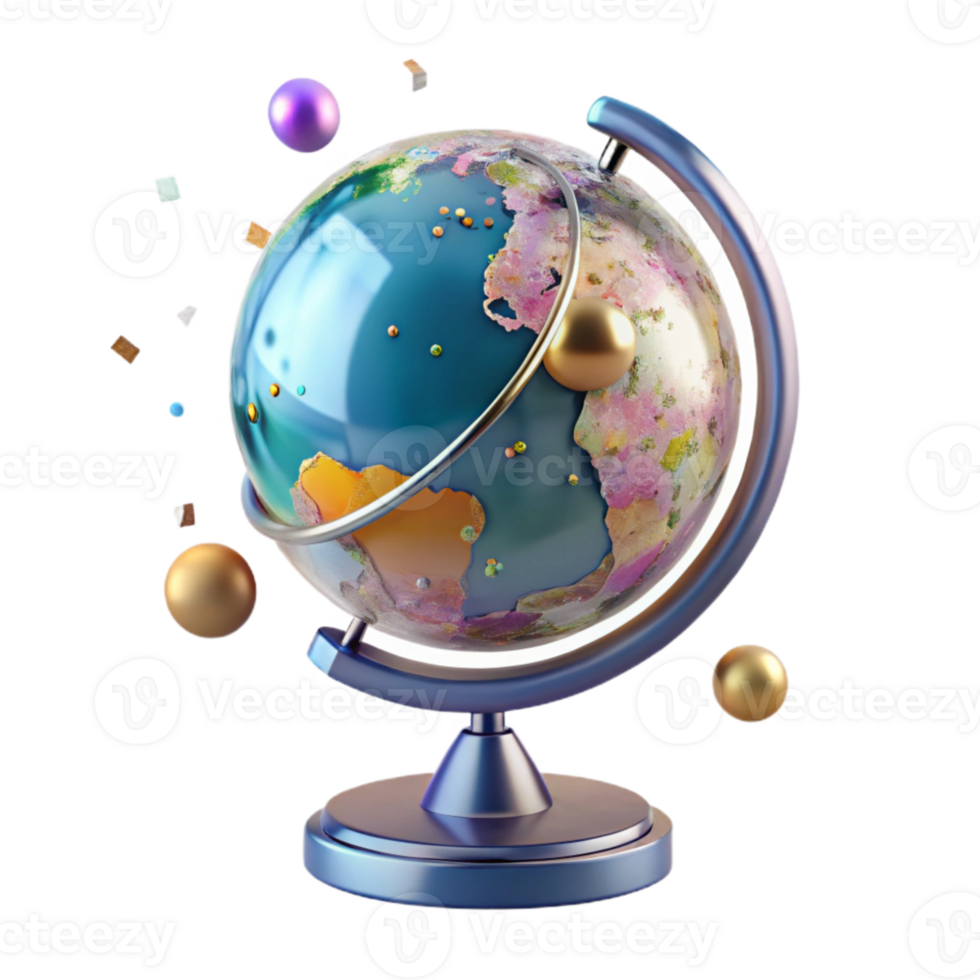 magnificent minimalist Modern Globe Transparent Stand Transparent Background professional png