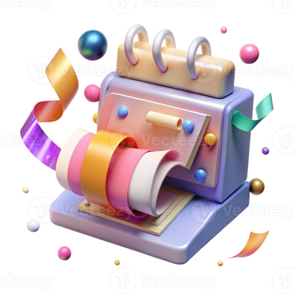 serene artistic Page Numbering Machine Detail Transparent Background premium png