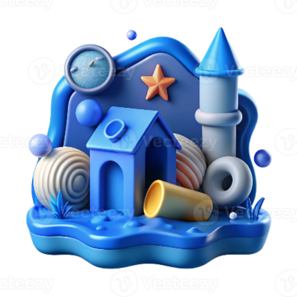wonderful rustic Marine Sanctuary Icon Blue Isolated Element png