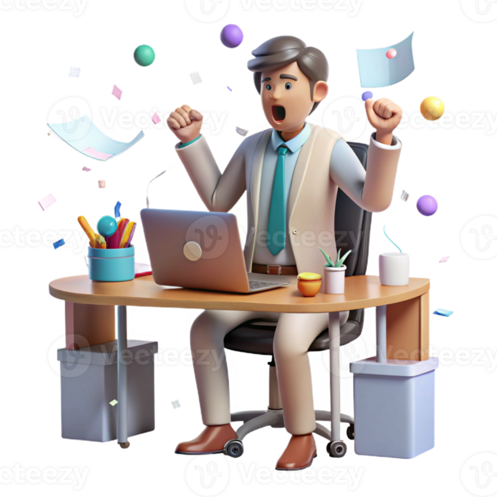 stunning rustic Office Worker Disturbed by Noise Transparent Background premium png