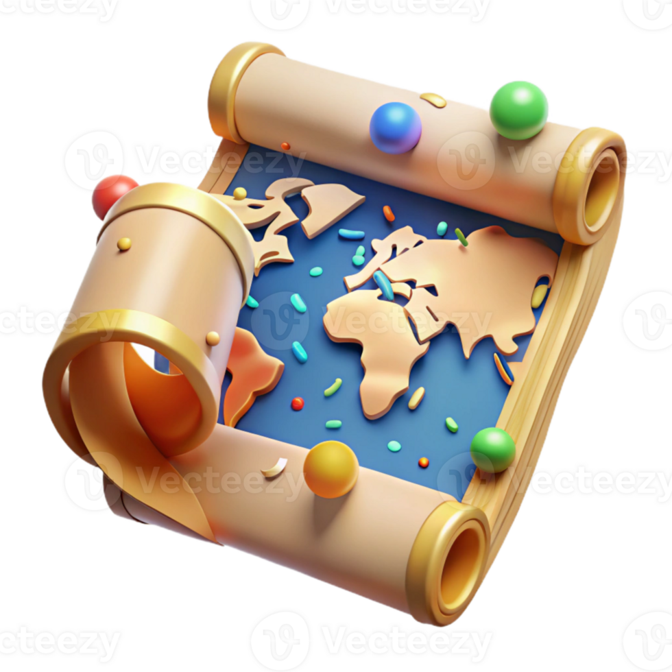 vibrant artistic Old World Map Vintage Style Isolated Transparent Background genuine png