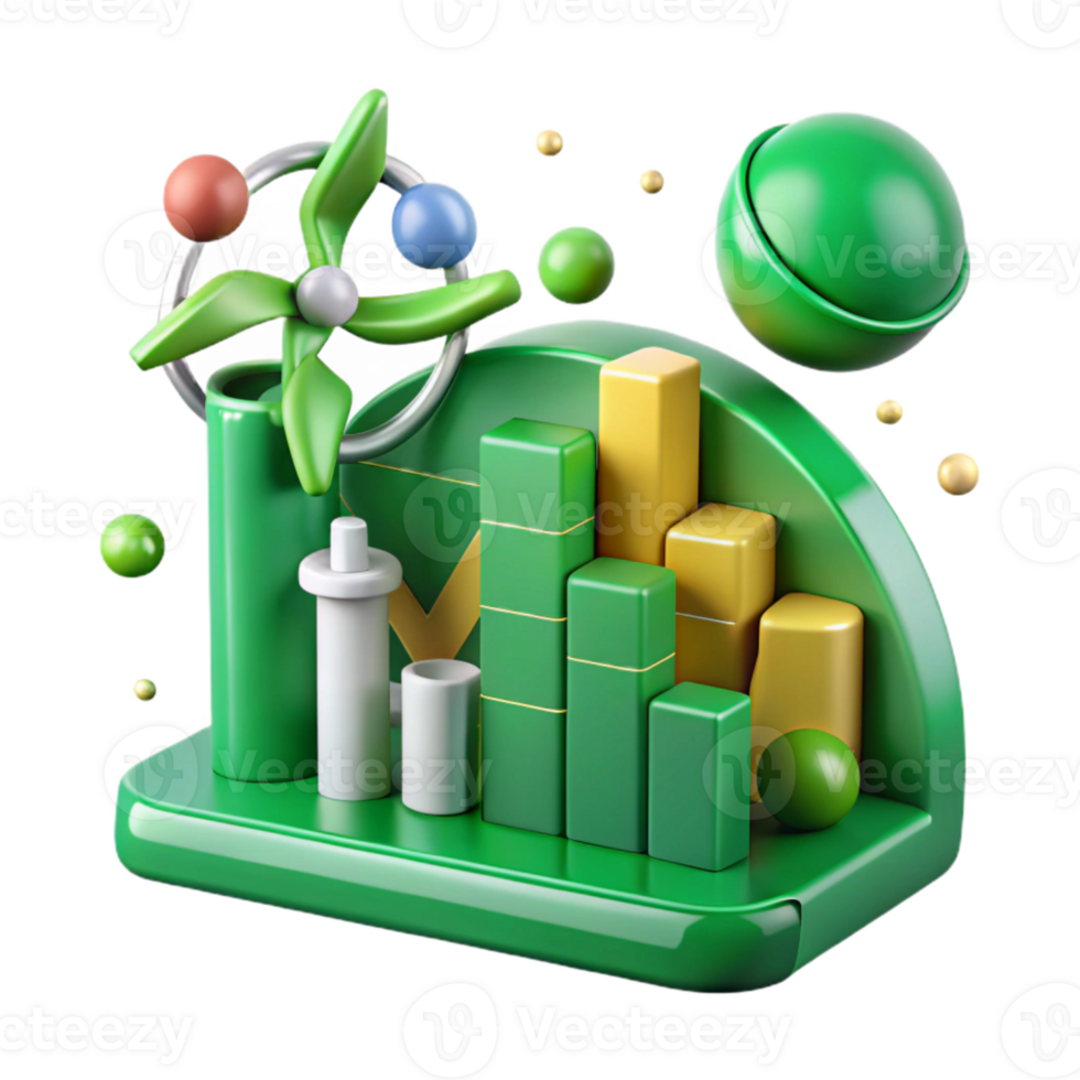 vibrant vintage Green Energy Production Chart Transparent high quality png