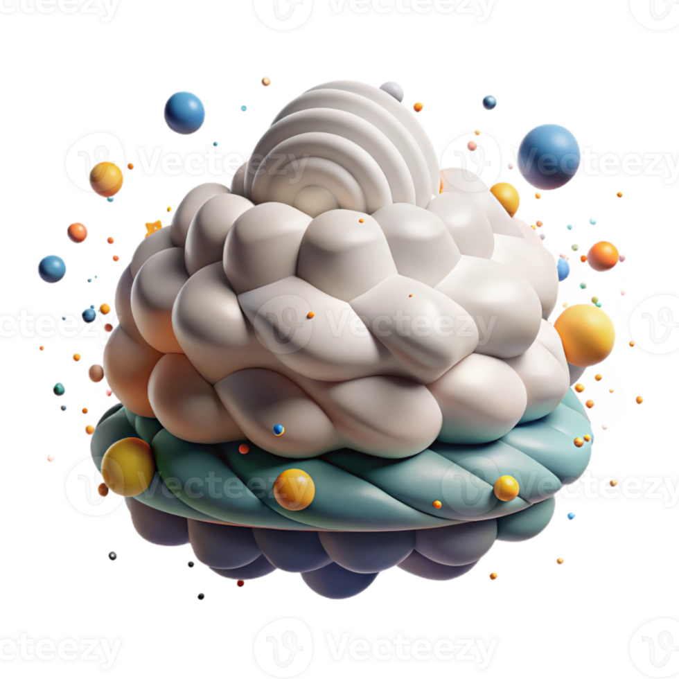 serene classic Layered Cloud Formation Cutout with Depth and Transparent Background detailed png