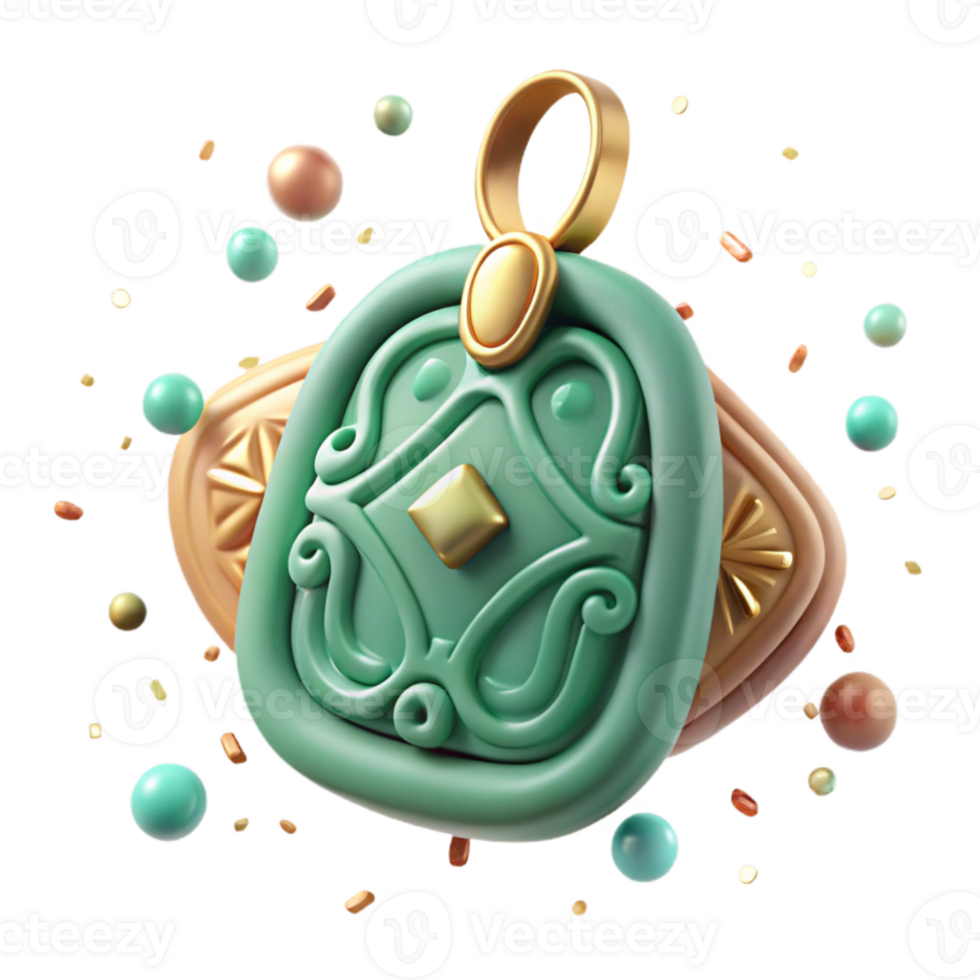 dramatic contemporary Mayan Jade Pendant Carved Design Isolated detailed png