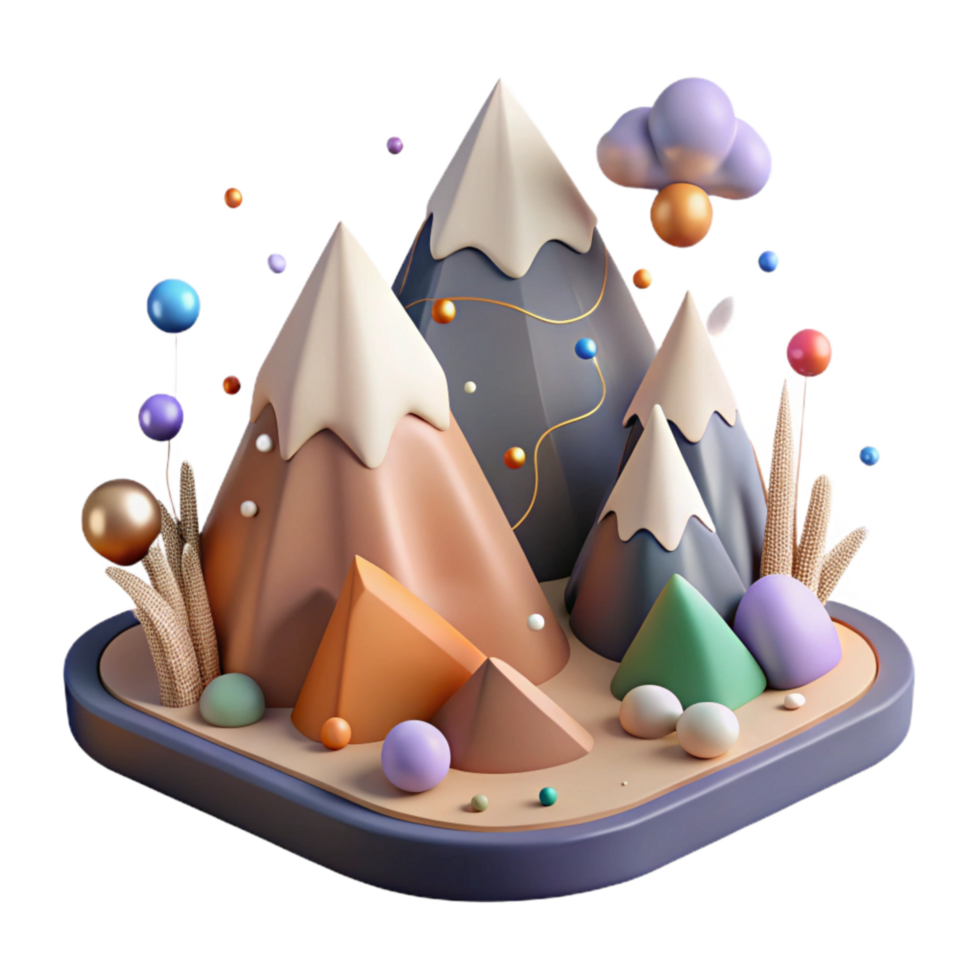 beautiful classic Mountain Landscape Illustration Isolated with Flat Design high resolution png