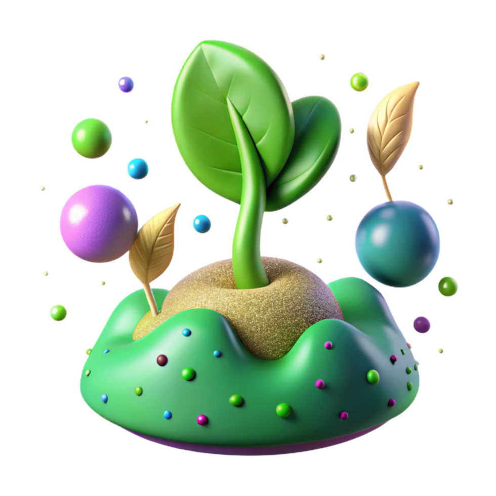beautiful abstract Green Sprout Emerging From Soil Cutout authentic png