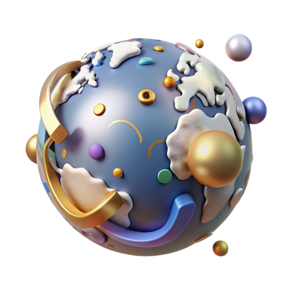 wonderful vintage Modern Globe Minimalist Design Transparent Background detailed png
