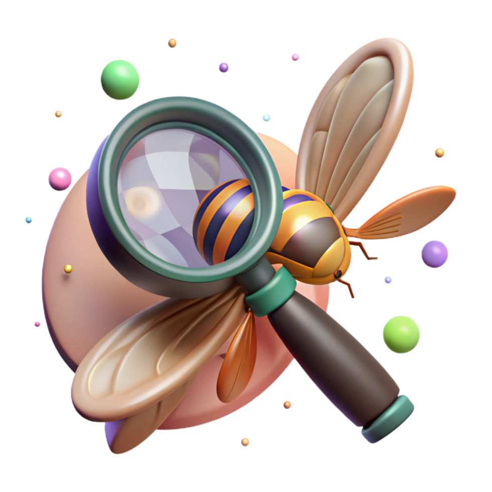 magnificent traditional Magnifying Glass Over Insect Wing Isolated exclusive png