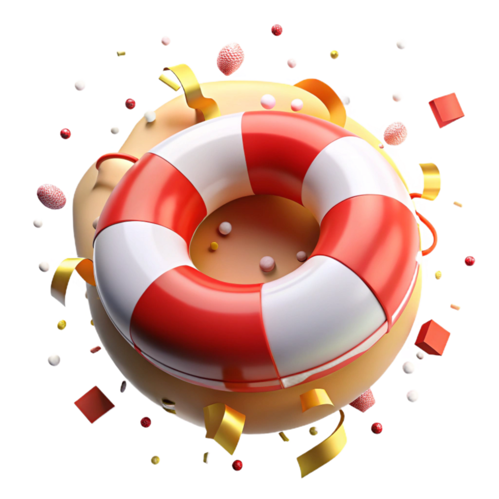 extraordinary classic Life Preserver Isolated Element Red and White Stripes premium png