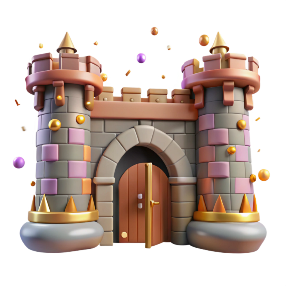 magnificent classic Medieval Castle Gate with Drawbridge Cutout Isolated high quality png