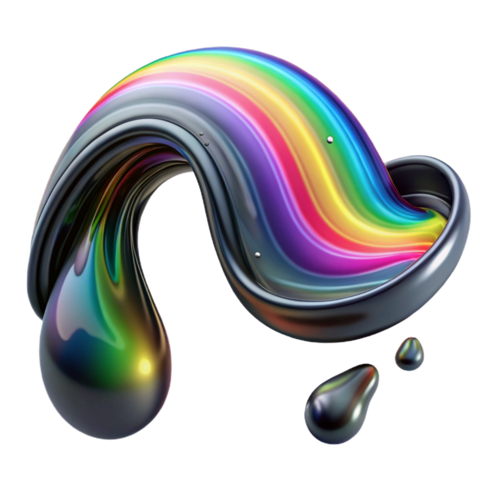 vibrant rustic Oil Slick Reflecting Rainbow Sheen Isolated Transparent Background Dark Colors original png