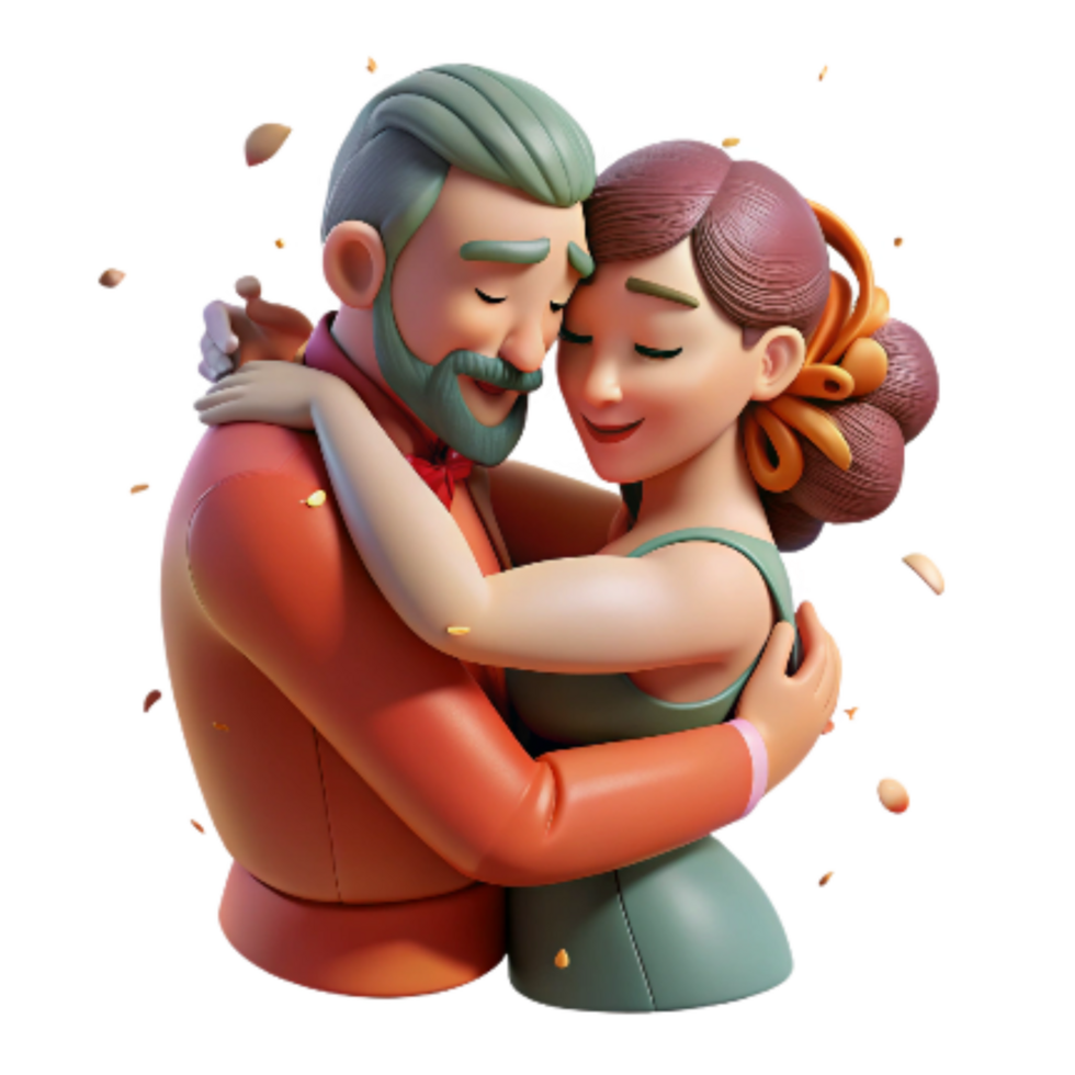 vibrant minimalist Passionate Tango Embrace Isolated Transparent Background exclusive png