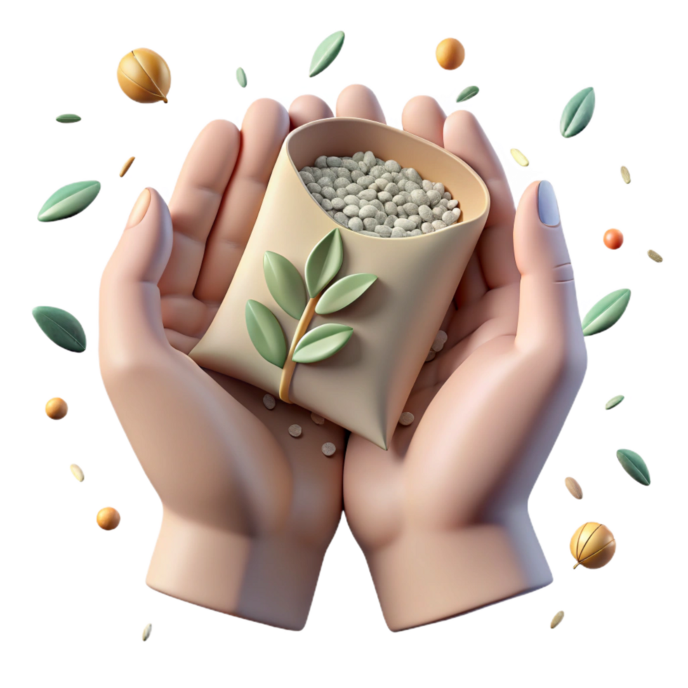 magnificent minimalist Hands Holding Seed Packet Against Blue Sky Cutout authentic png