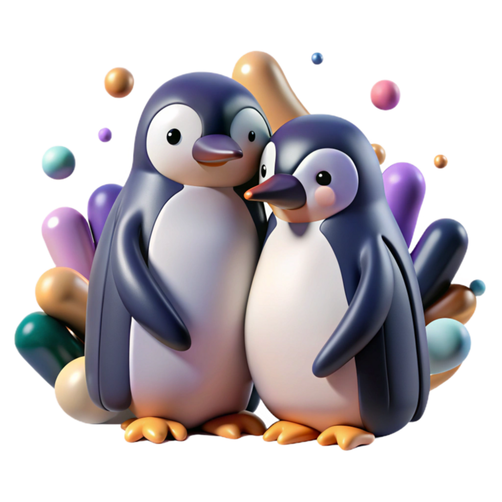stunning traditional Penguin Huddle Isolated Close Up View premium png