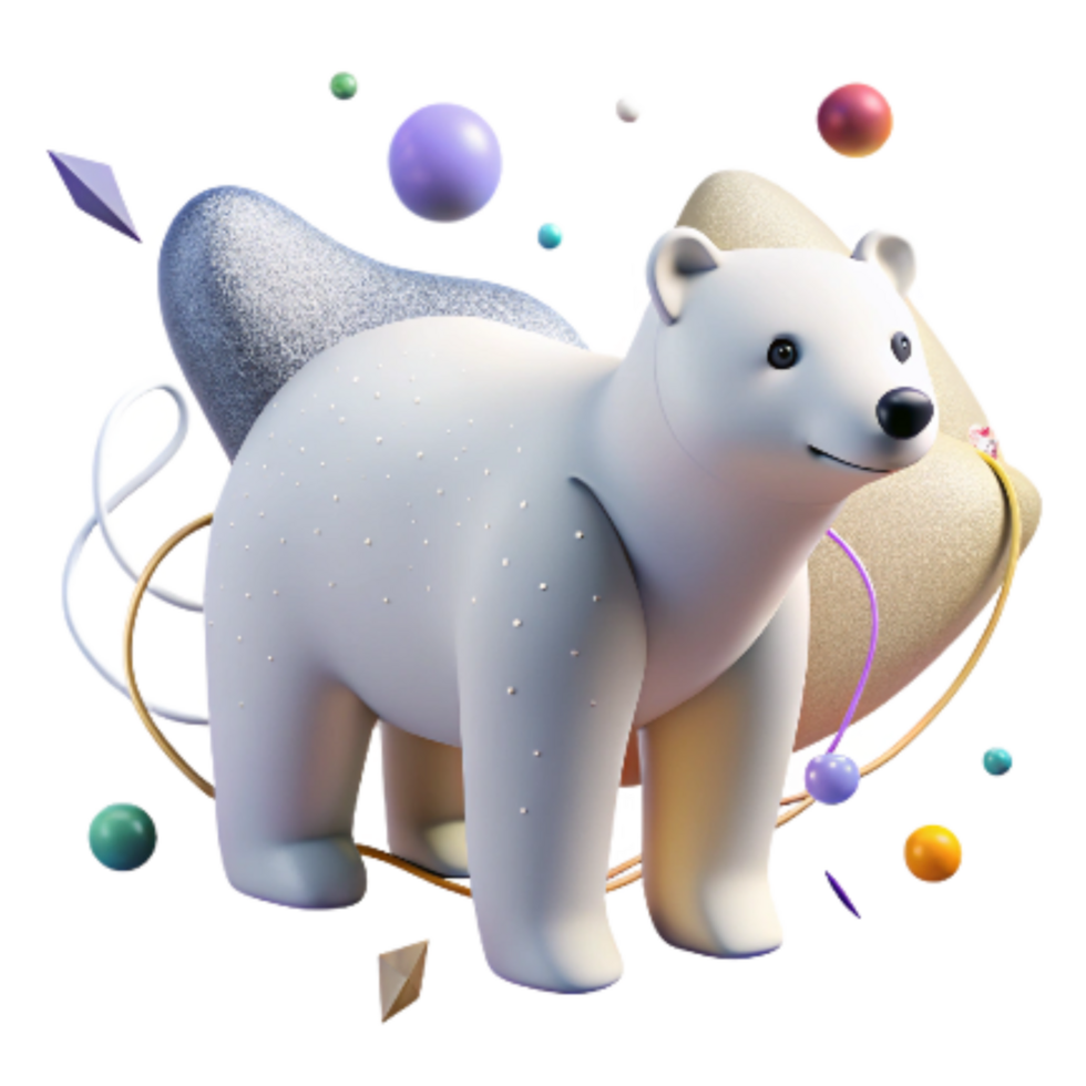 vibrant rustic Polar Bear Isolated Graphic Simple Design original png