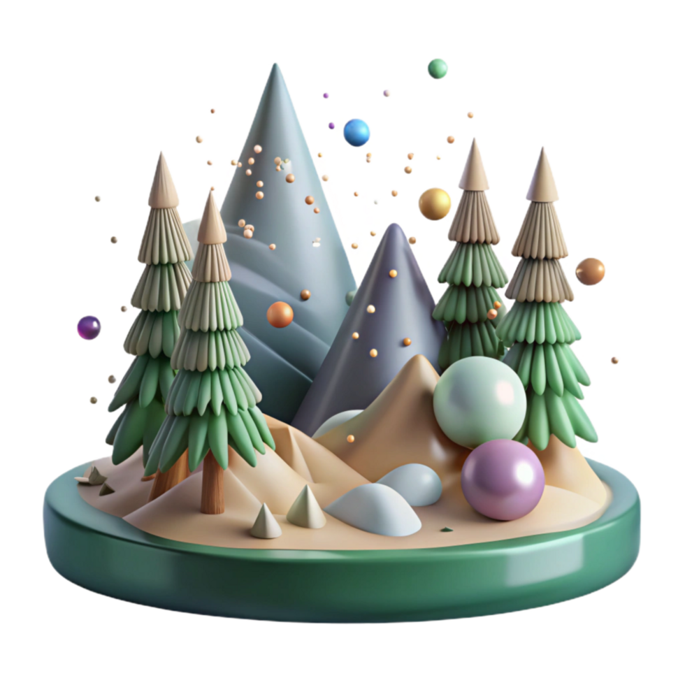 wonderful vintage Pine Trees and Mountain Ridge Transparent Background high resolution png