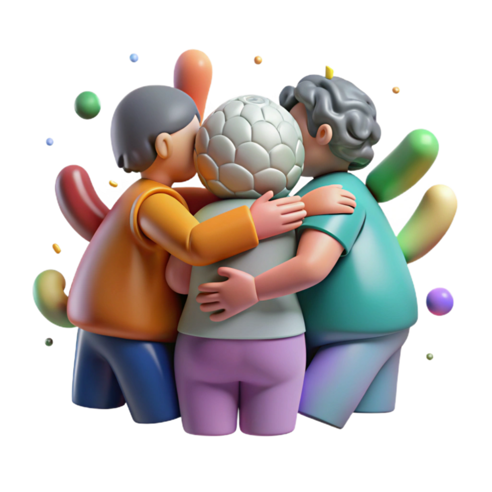 serene classic Group Hugging After Disaster Transparent authentic png