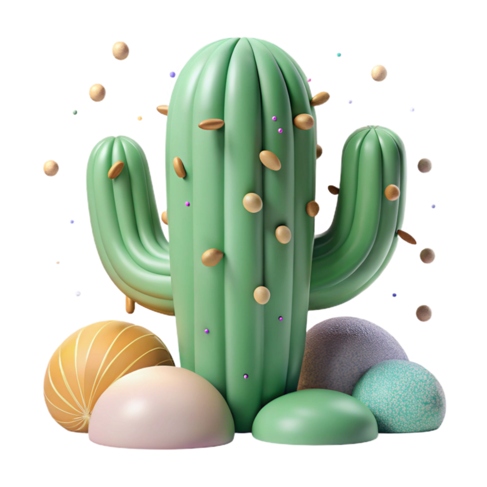 dramatic contemporary Light Green Cactus Prickly Texture Cutout on Transparent Background original png