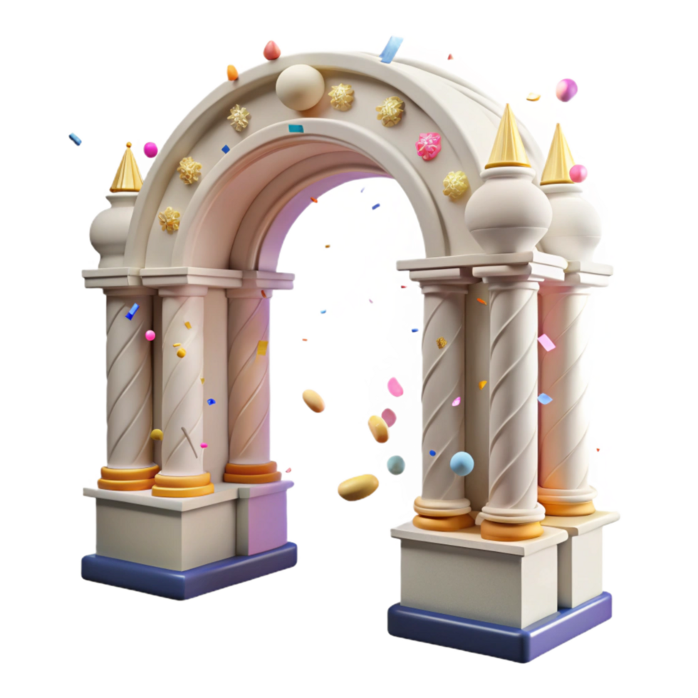 impressive classic Historic Bridge Arch Transparent Background with Side View high resolution png