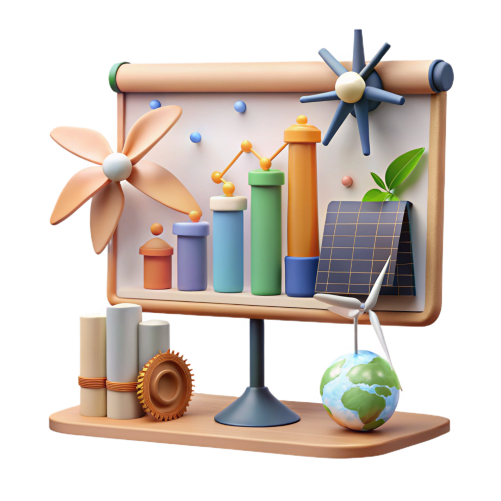extraordinary minimalist Renewable Energy Presentation Slide Cutout with Graph Detail authentic png
