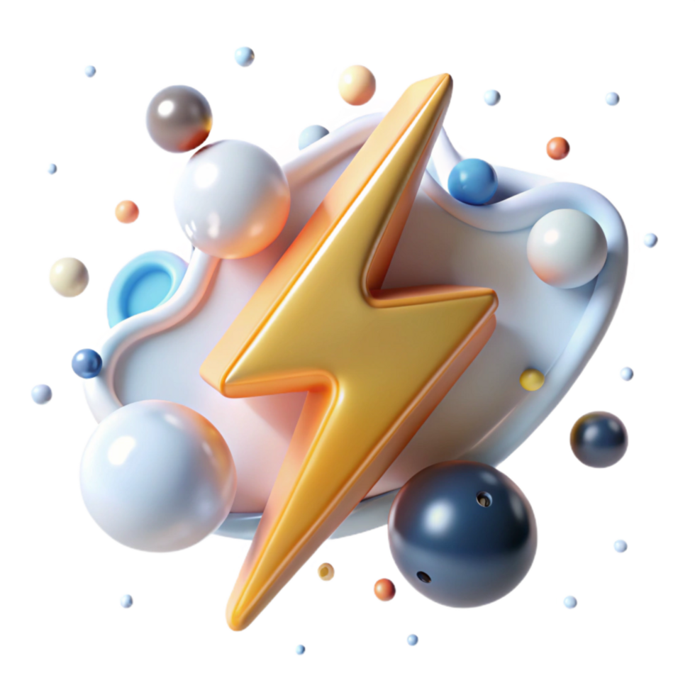 vibrant abstract Lightning Bolt White Background Transparent Background original png