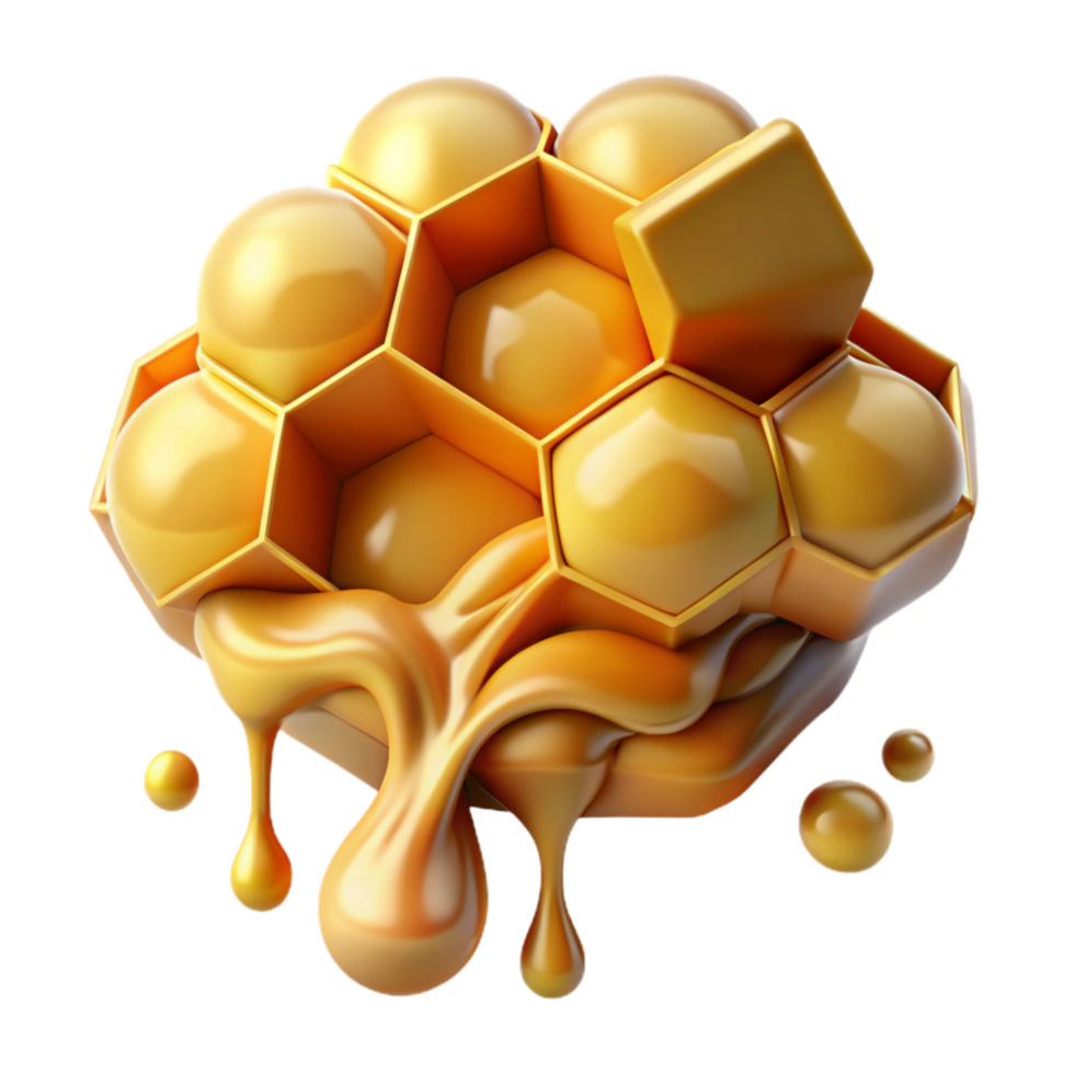 serene artistic Local Honeycomb Dripping Honey Golden Texture Cutout high resolution png