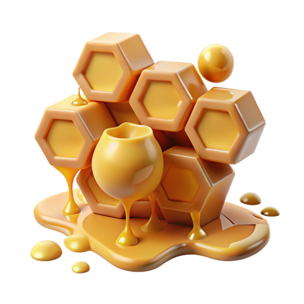 extraordinary abstract Honey Dripping From Honeycomb Cutout detailed png