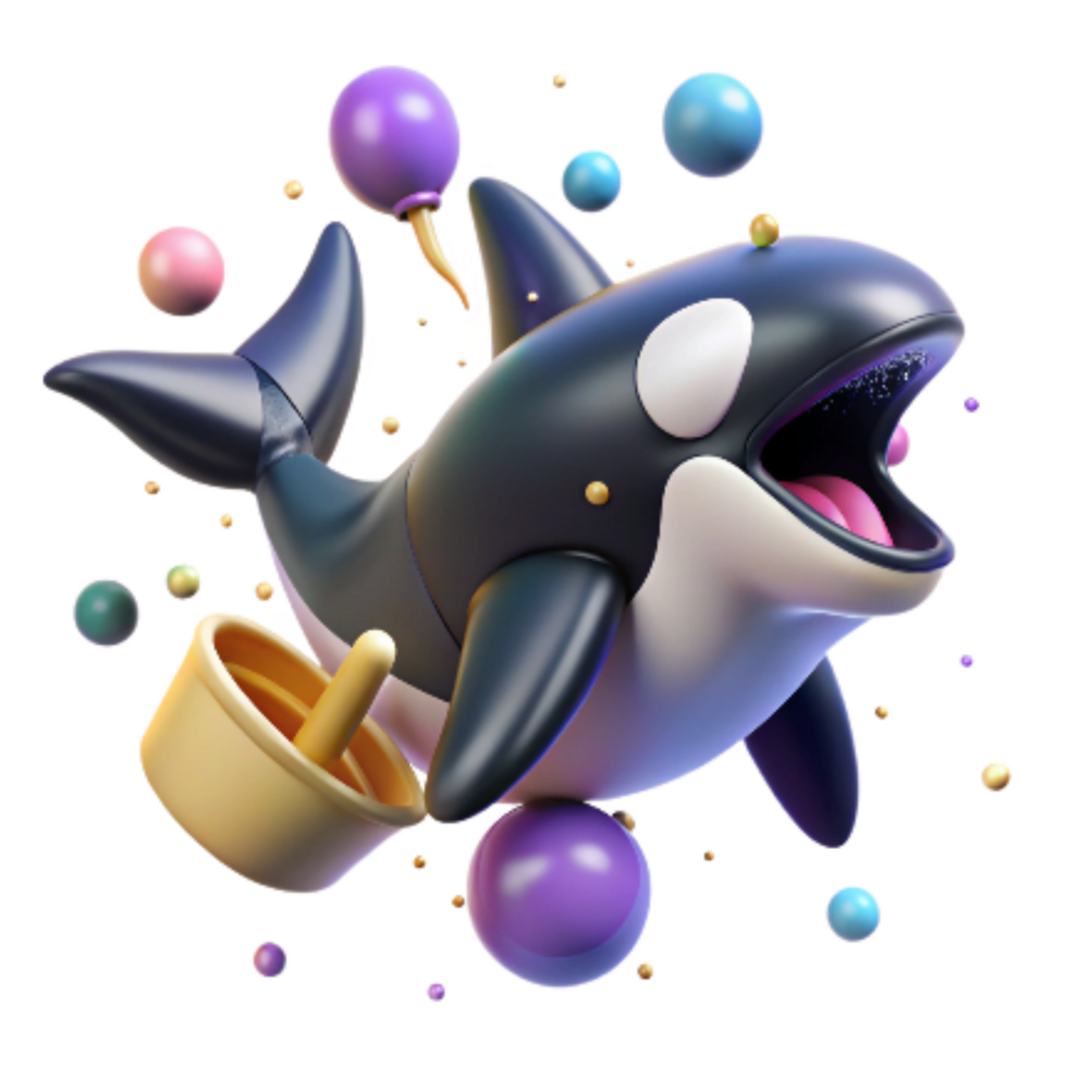 impressive artistic Orca Vocalization with Noise Interference Transparent Background authentic png