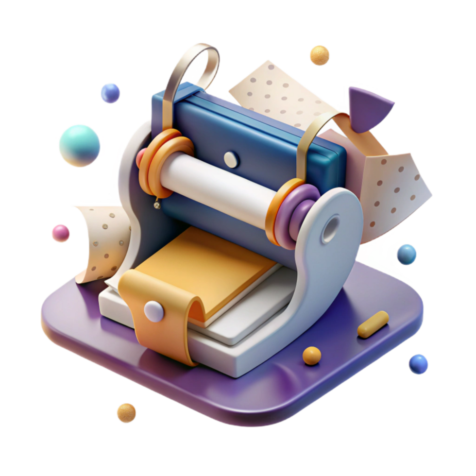 vibrant artistic Paper Cutting Machine Blade Close Up Isolated professional png